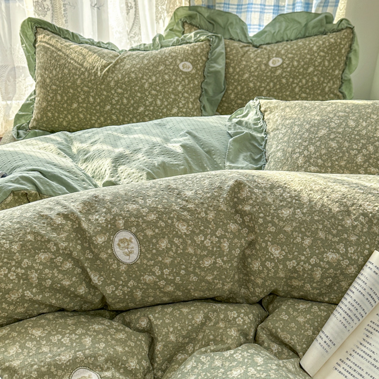 91家纺网 家纺一手货源 找家纺 欧尚 2026新款花边床盖四件套 梦境