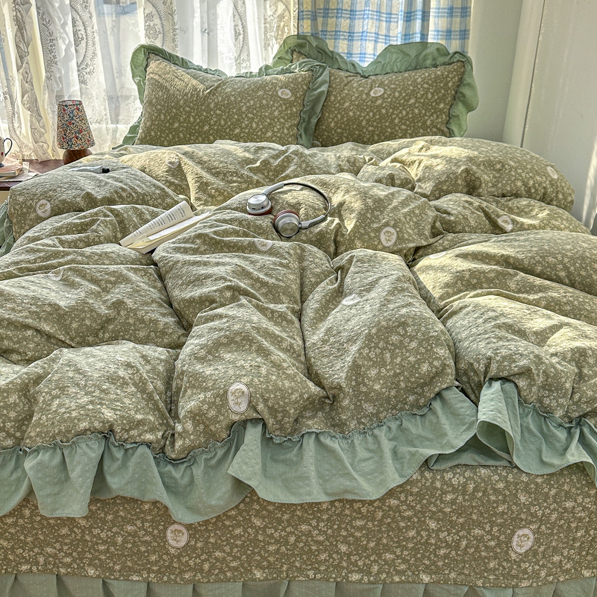 91家纺网 家纺一手货源 找家纺 欧尚 2026新款花边床盖四件套 梦境