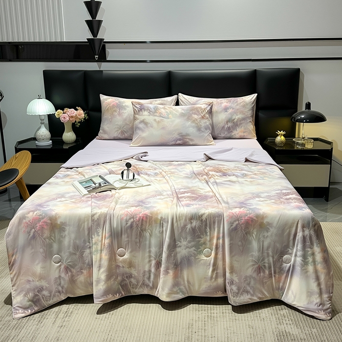 91家纺网 家纺一手货源 找家纺 （总）欧夏家纺 2026新款凉感锦氨夏被玻尿酸焕颜被夏凉被空调被薄被子-直播供货