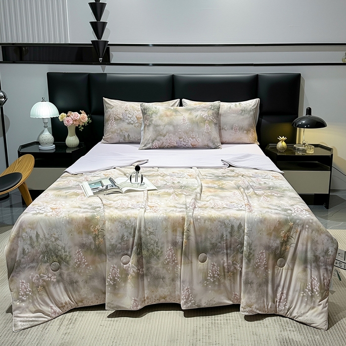 91家纺网 家纺一手货源 找家纺 （总）欧夏家纺 2026新款凉感锦氨夏被玻尿酸焕颜被夏凉被空调被薄被子-直播供货