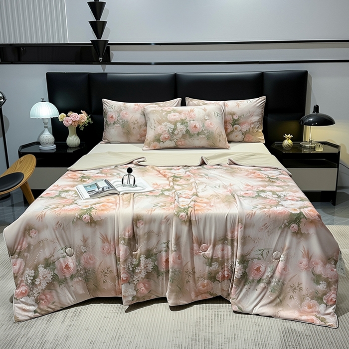 91家纺网 家纺一手货源 找家纺 （总）欧夏家纺 2026新款凉感锦氨夏被玻尿酸焕颜被夏凉被空调被薄被子-直播供货