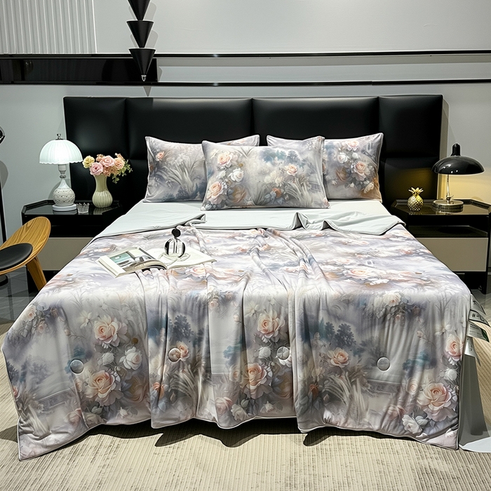 91家纺网 家纺一手货源 找家纺 （总）欧夏家纺 2026新款凉感锦氨夏被玻尿酸焕颜被夏凉被空调被薄被子-直播供货