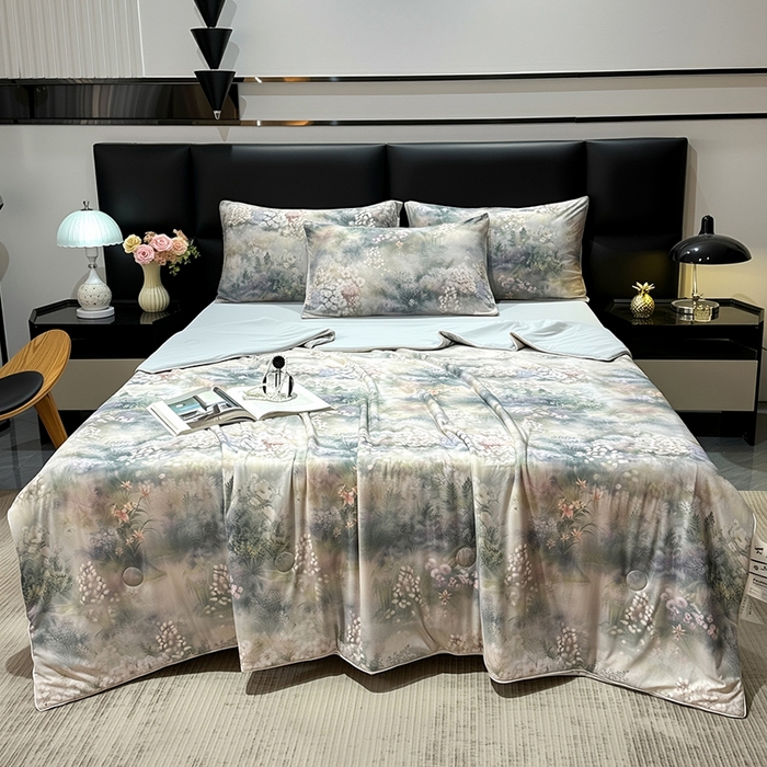 91家纺网 家纺一手货源 找家纺 （总）欧夏家纺 2026新款凉感锦氨夏被玻尿酸焕颜被夏凉被空调被薄被子-直播供货