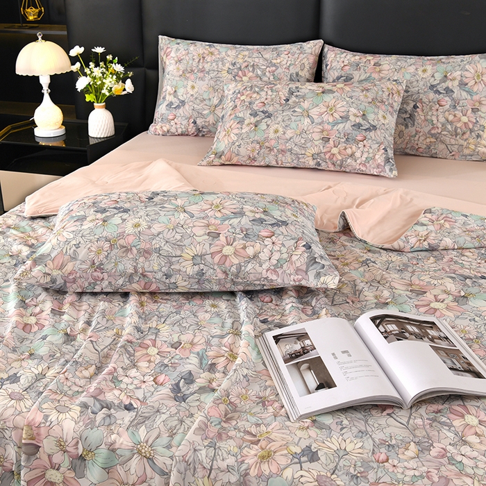 91家纺网 家纺一手货源 找家纺 （总）欧夏家纺 2026新款凉感锦氨夏被玻尿酸焕颜被夏凉被空调被薄被子-直播供货