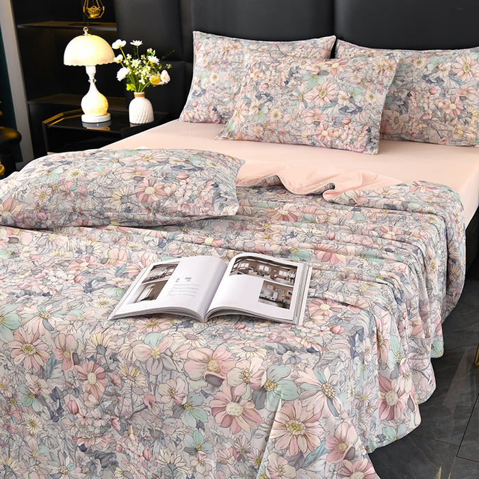 91家纺网 家纺一手货源 找家纺 （总）欧夏家纺 2026新款凉感锦氨夏被玻尿酸焕颜被夏凉被空调被薄被子-直播供货