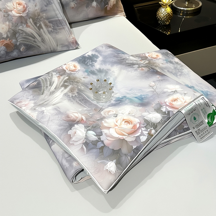 91家纺网 家纺一手货源 找家纺 欧夏家纺 2026新款凉感锦氨夏被玻尿酸焕颜被夏凉被空调被薄被子-直播供货 国粹牡丹