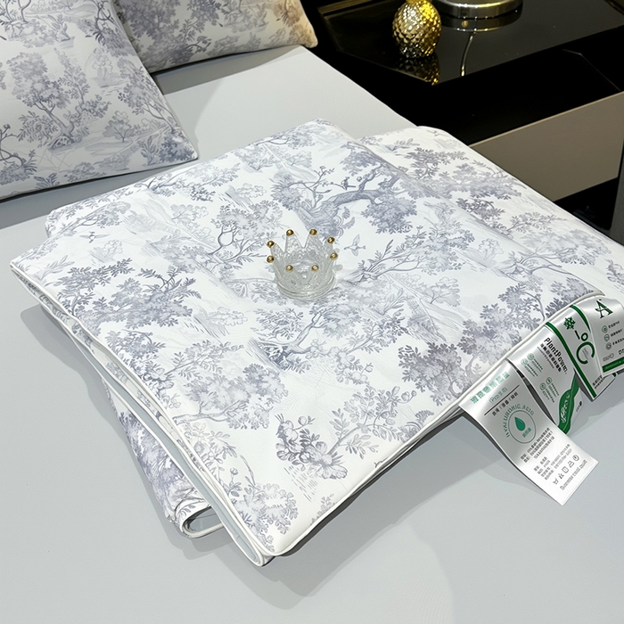 91家纺网 家纺一手货源 找家纺 欧夏家纺 2026新款凉感锦氨夏被玻尿酸焕颜被夏凉被空调被薄被子-直播供货 水墨蓝图