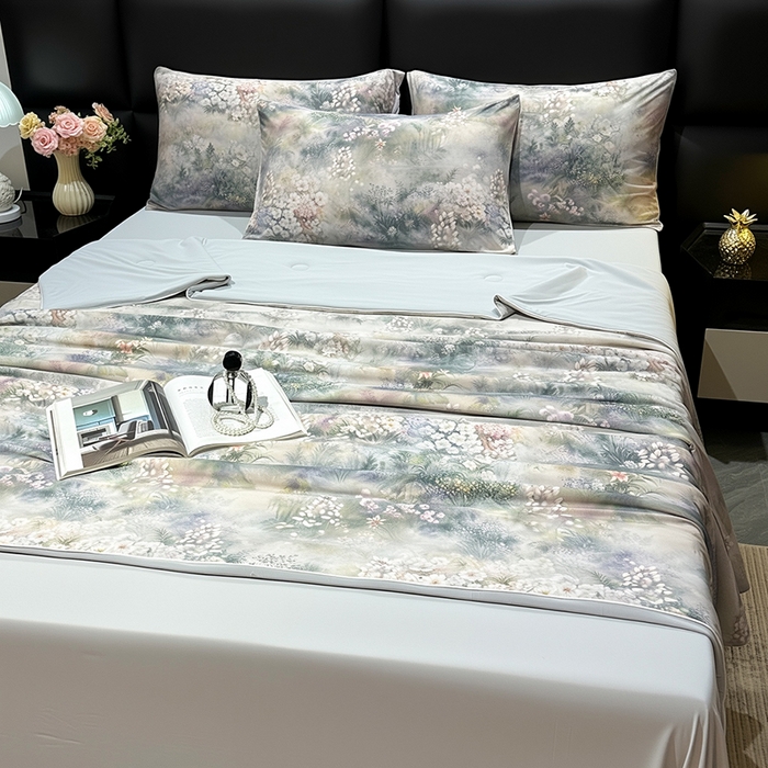 91家纺网 家纺一手货源 找家纺 欧夏家纺 2026新款凉感锦氨夏被玻尿酸焕颜被夏凉被空调被薄被子-直播供货 鎏金之谜