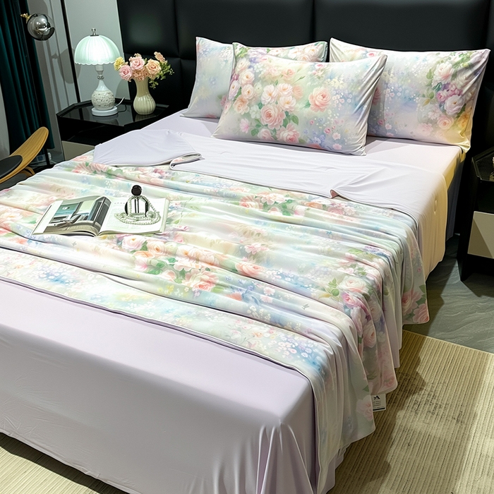 91家纺网 家纺一手货源 找家纺 欧夏家纺 2026新款凉感锦氨夏被玻尿酸焕颜被夏凉被空调被薄被子-直播供货 夏之语