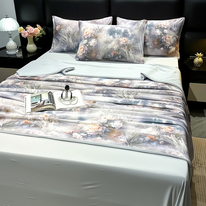 91家纺网 家纺一手货源 找家纺 欧夏家纺 2026新款凉感锦氨夏被玻尿酸焕颜被夏凉被空调被薄被子-直播供货 国粹牡丹