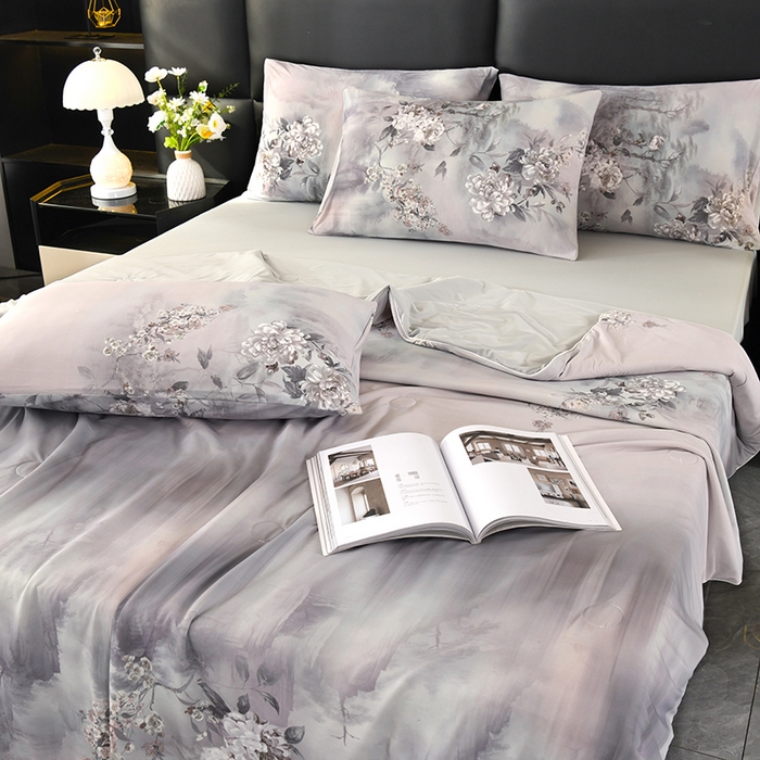 91家纺网 家纺一手货源 找家纺 欧夏家纺 2026新款凉感锦氨夏被玻尿酸焕颜被夏凉被空调被薄被子-直播供货 迷恋之花