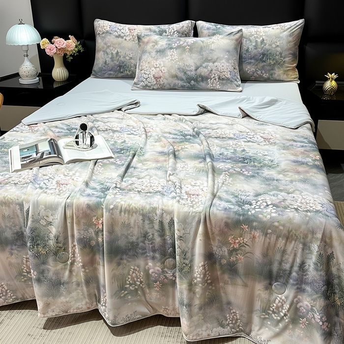 91家纺网 家纺一手货源 找家纺 欧夏家纺 2026新款凉感锦氨夏被玻尿酸焕颜被夏凉被空调被薄被子-直播供货 鎏金之谜