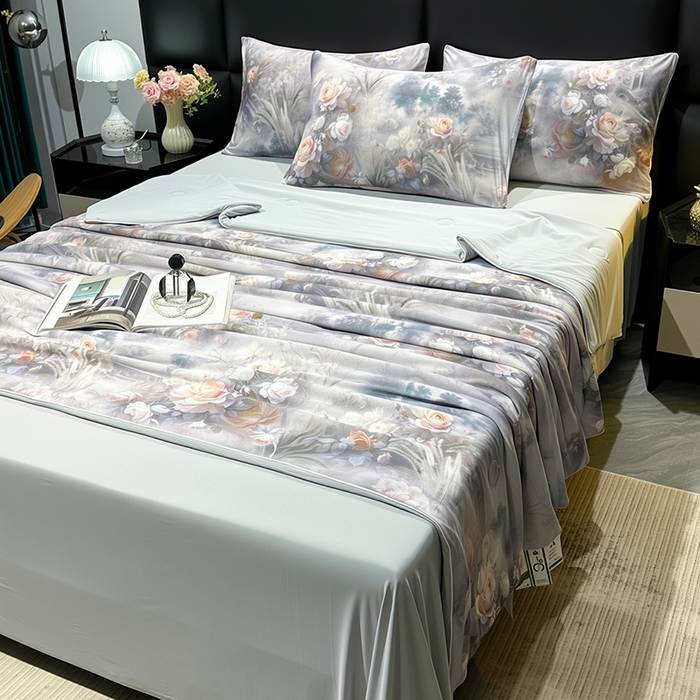 91家纺网 家纺一手货源 找家纺 欧夏家纺 2026新款凉感锦氨夏被玻尿酸焕颜被夏凉被空调被薄被子-直播供货 国粹牡丹