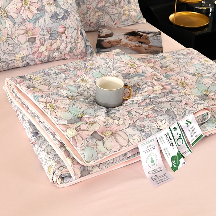 91家纺网 家纺一手货源 找家纺 欧夏家纺 2026新款凉感锦氨夏被玻尿酸焕颜被夏凉被空调被薄被子-直播供货 巴黎风情