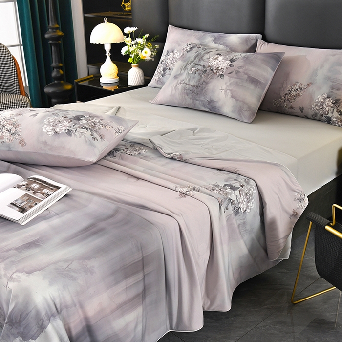 91家纺网 家纺一手货源 找家纺 欧夏家纺 2026新款凉感锦氨夏被玻尿酸焕颜被夏凉被空调被薄被子-直播供货 迷恋之花