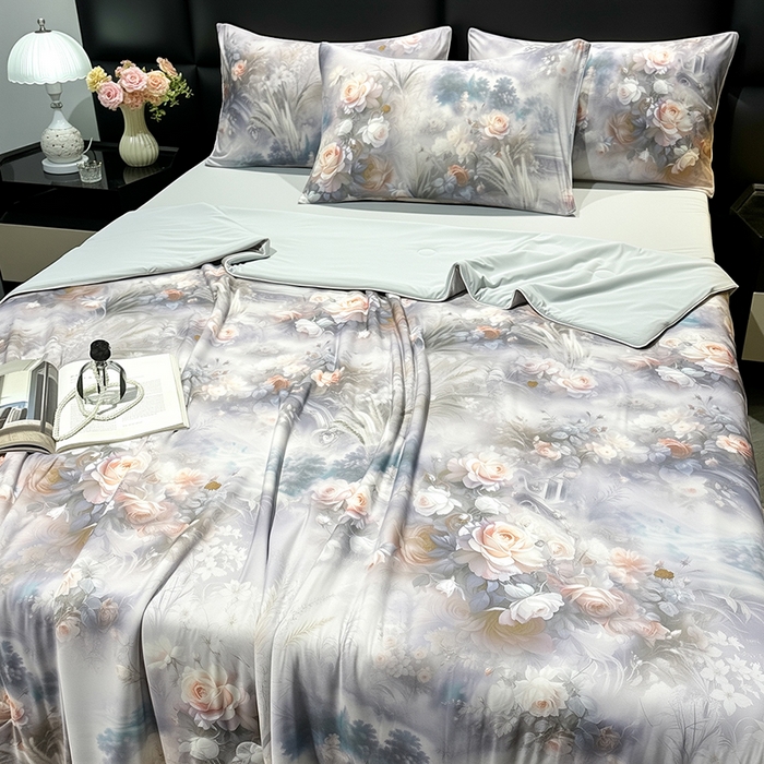 91家纺网 家纺一手货源 找家纺 欧夏家纺 2026新款凉感锦氨夏被玻尿酸焕颜被夏凉被空调被薄被子-直播供货 国粹牡丹