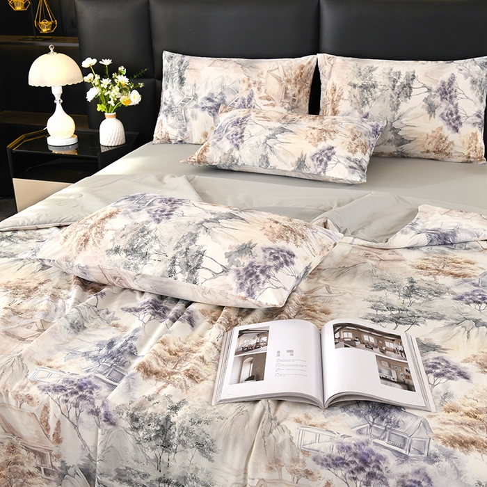 91家纺网 家纺一手货源 找家纺 欧夏家纺 2026新款凉感锦氨夏被玻尿酸焕颜被夏凉被空调被薄被子-直播供货 福禄雅居