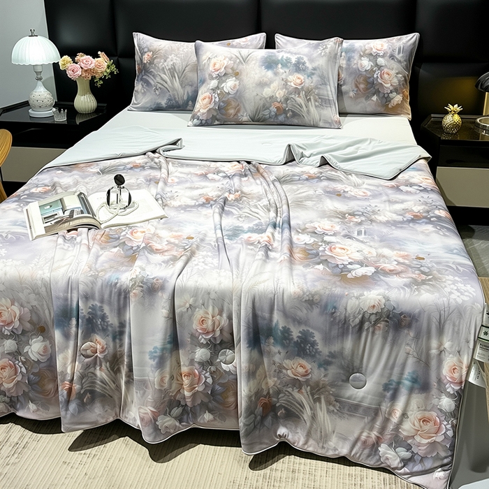 91家纺网 家纺一手货源 找家纺 欧夏家纺 2026新款凉感锦氨夏被玻尿酸焕颜被夏凉被空调被薄被子-直播供货 国粹牡丹