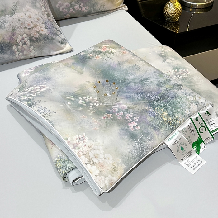 91家纺网 家纺一手货源 找家纺 欧夏家纺 2026新款凉感锦氨夏被玻尿酸焕颜被夏凉被空调被薄被子-直播供货 鎏金之谜