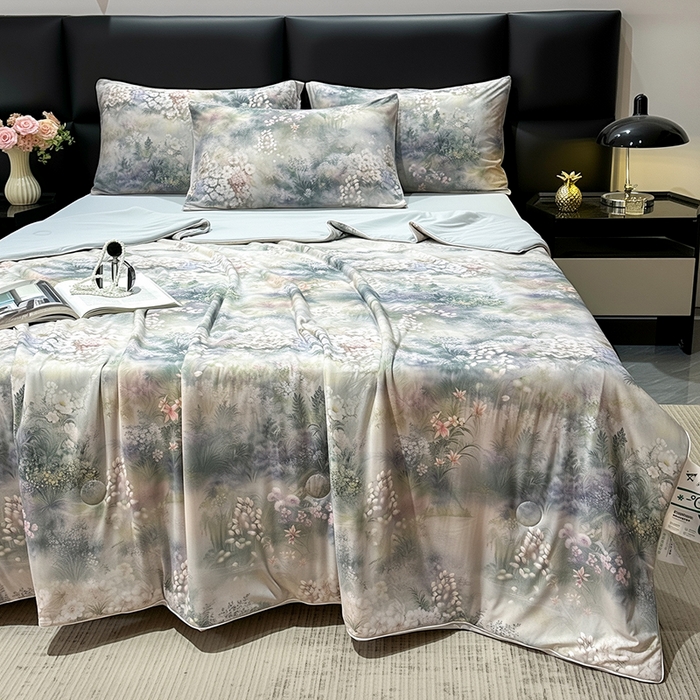 91家纺网 家纺一手货源 找家纺 欧夏家纺 2026新款凉感锦氨夏被玻尿酸焕颜被夏凉被空调被薄被子-直播供货 鎏金之谜