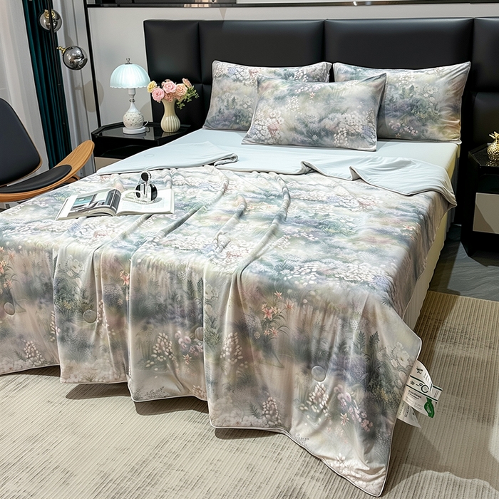 91家纺网 家纺一手货源 找家纺 欧夏家纺 2026新款凉感锦氨夏被玻尿酸焕颜被夏凉被空调被薄被子-直播供货 鎏金之谜