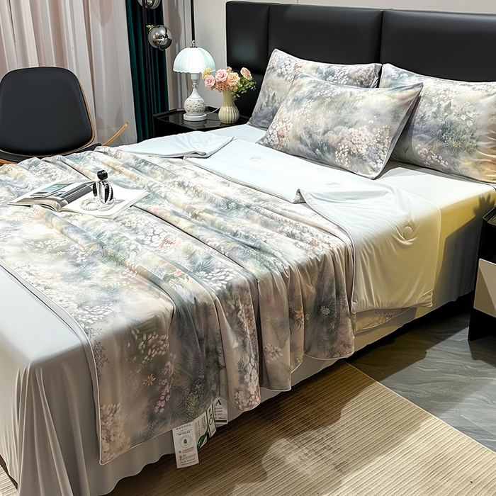 91家纺网 家纺一手货源 找家纺 欧夏家纺 2026新款凉感锦氨夏被玻尿酸焕颜被夏凉被空调被薄被子-直播供货 鎏金之谜