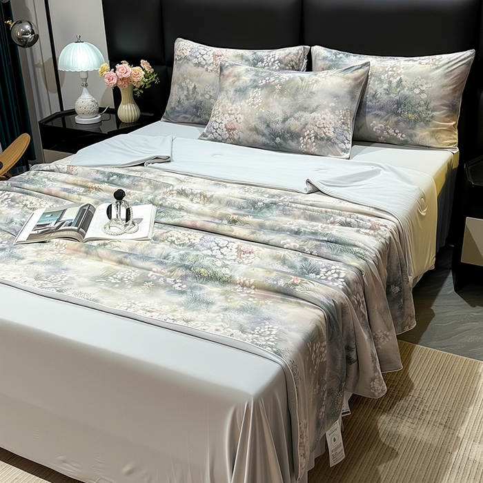 91家纺网 家纺一手货源 找家纺 欧夏家纺 2026新款凉感锦氨夏被玻尿酸焕颜被夏凉被空调被薄被子-直播供货 鎏金之谜