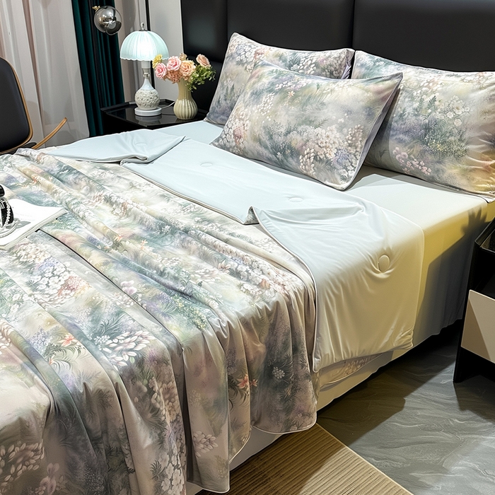 91家纺网 家纺一手货源 找家纺 欧夏家纺 2026新款凉感锦氨夏被玻尿酸焕颜被夏凉被空调被薄被子-直播供货 鎏金之谜