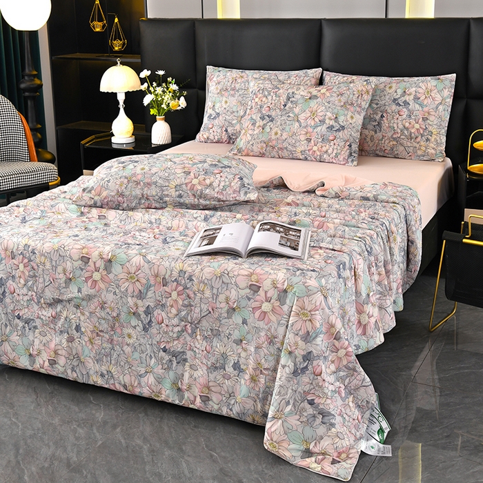 91家纺网 家纺一手货源 找家纺 欧夏家纺 2026新款凉感锦氨夏被玻尿酸焕颜被夏凉被空调被薄被子-直播供货 巴黎风情