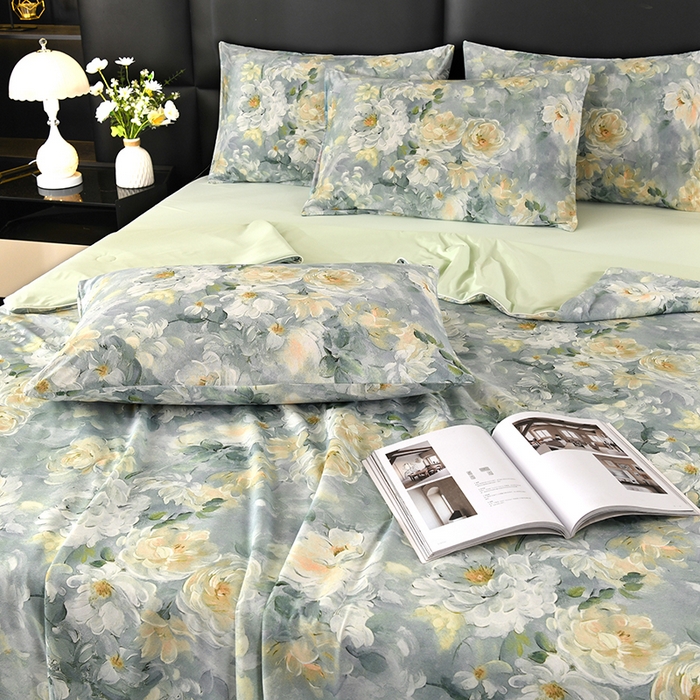 91家纺网 家纺一手货源 找家纺 欧夏家纺 2026新款凉感锦氨夏被玻尿酸焕颜被夏凉被空调被薄被子-直播供货 夏日清新