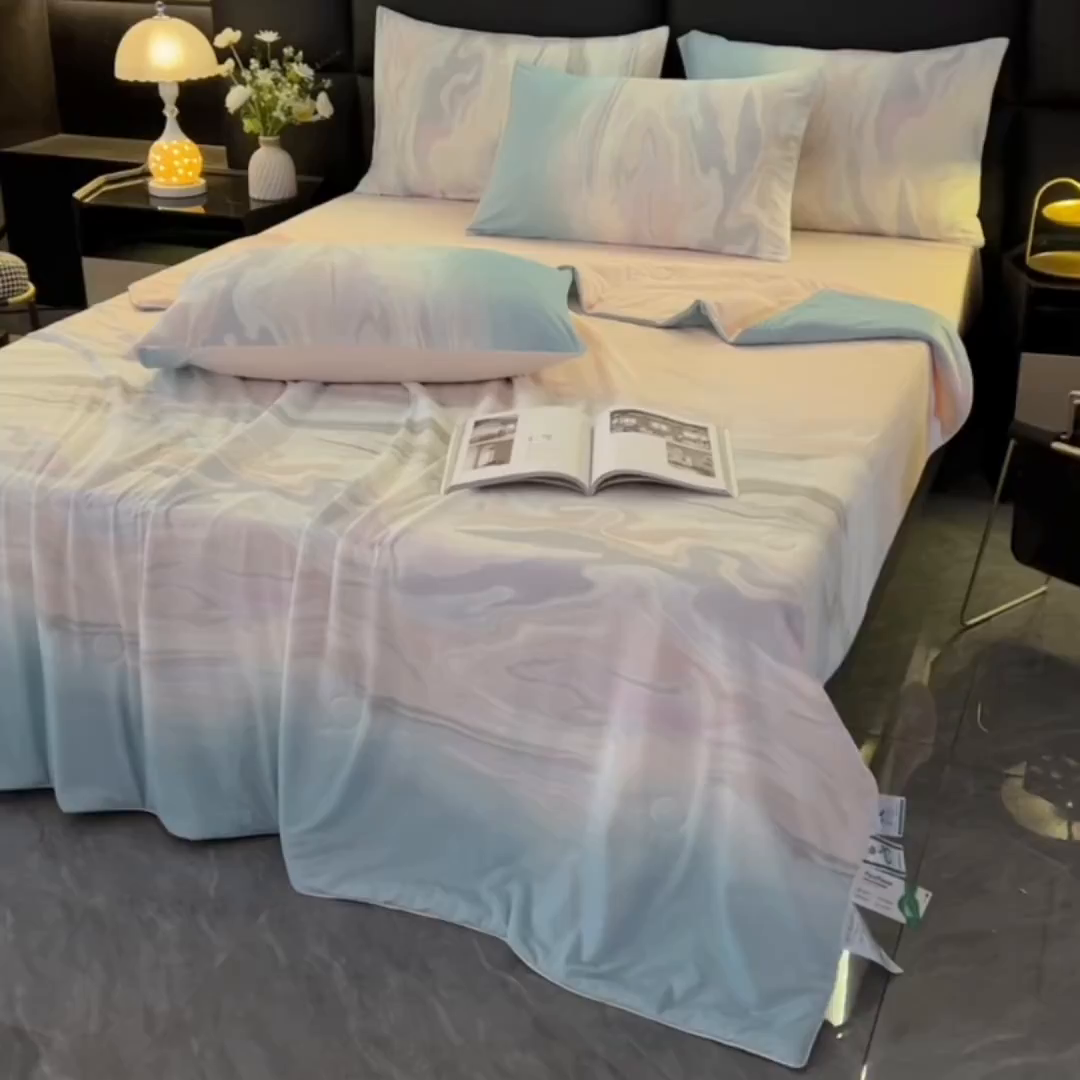 91家纺网 家纺一手货源 找家纺 欧夏家纺 2026新款凉感锦氨夏被玻尿酸焕颜被夏凉被空调被薄被子-直播供货 巴塞罗那