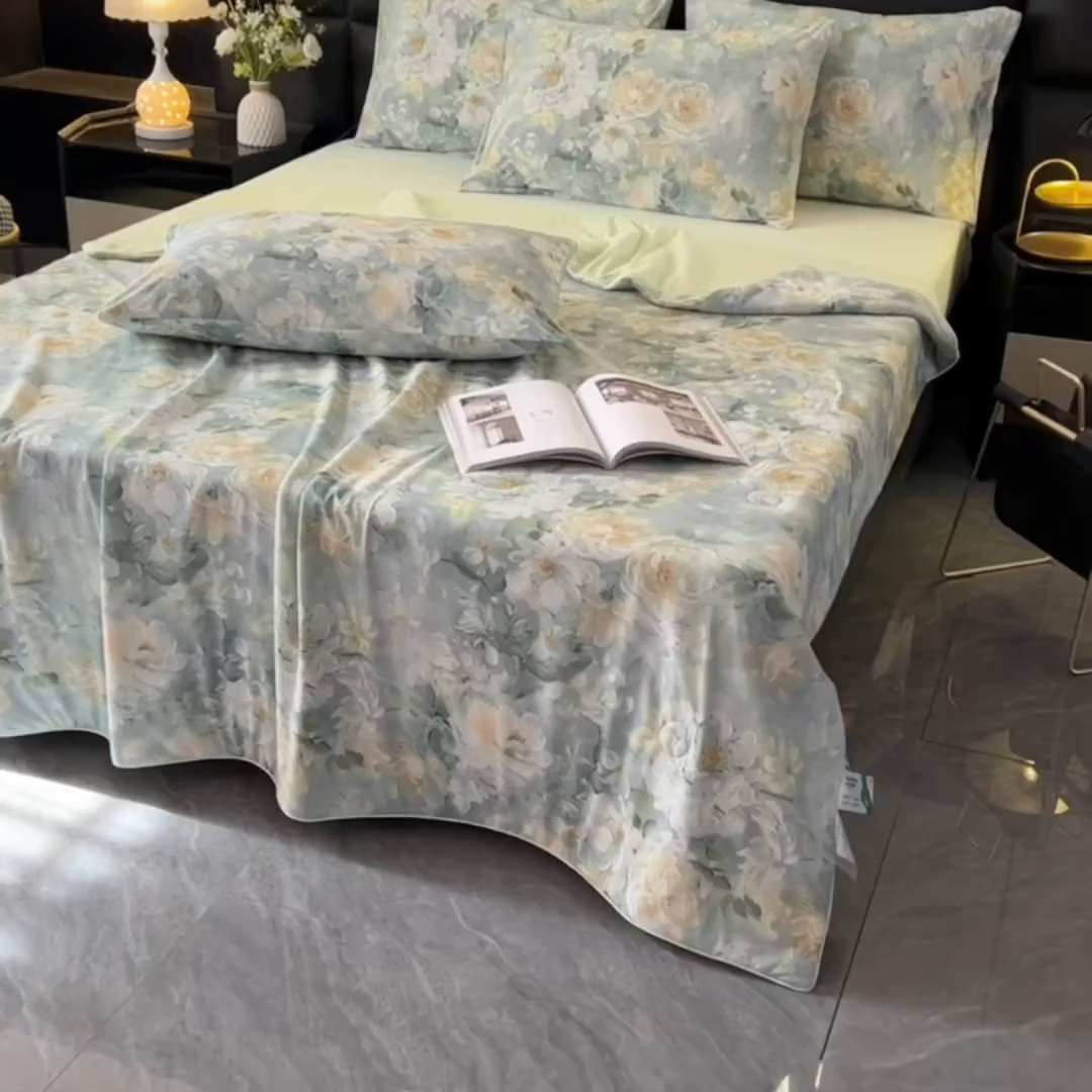 91家纺网 家纺一手货源 找家纺 欧夏家纺 2026新款凉感锦氨夏被玻尿酸焕颜被夏凉被空调被薄被子-直播供货 夏日清新