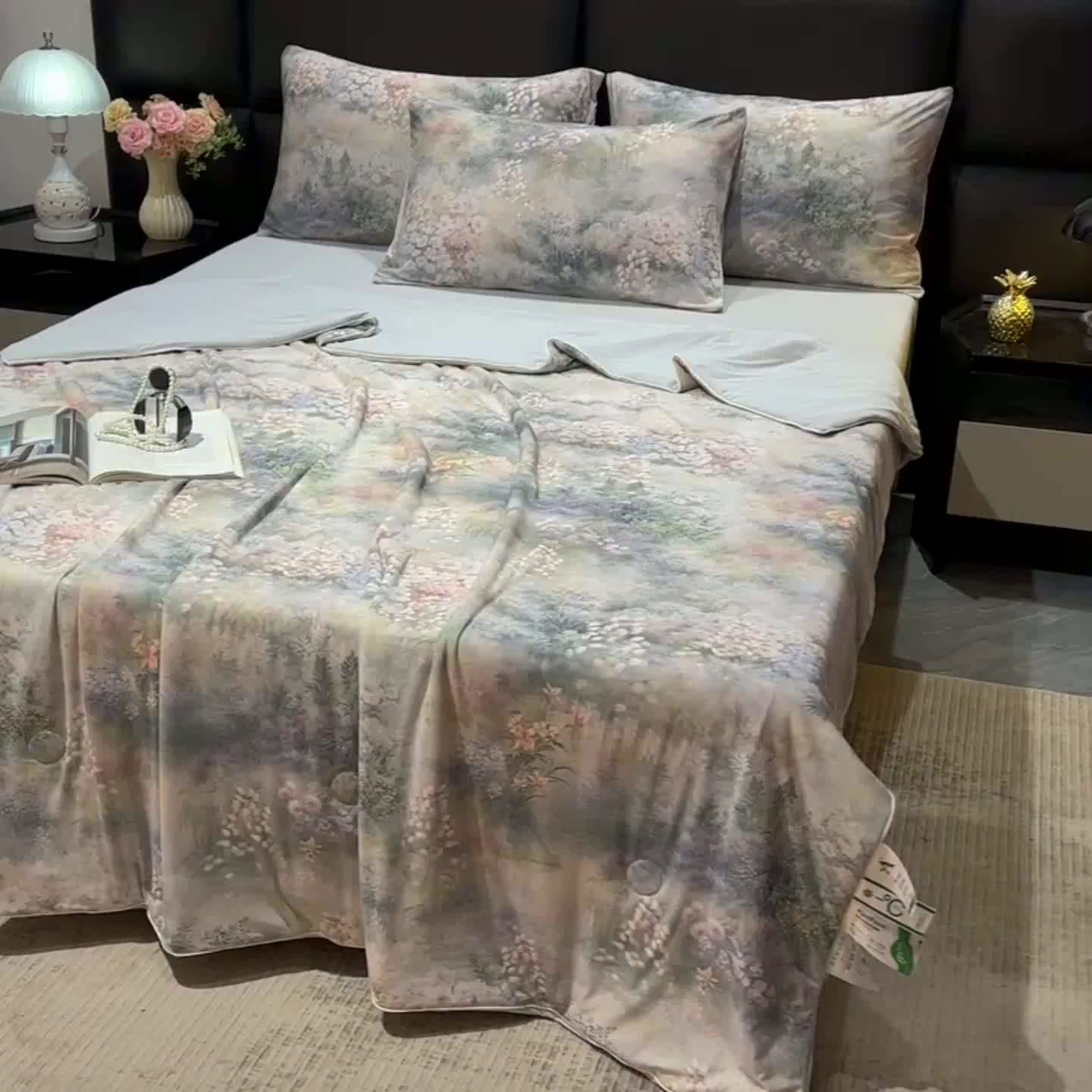 91家纺网 家纺一手货源 找家纺 欧夏家纺 2026新款凉感锦氨夏被玻尿酸焕颜被夏凉被空调被薄被子-直播供货 鎏金之谜