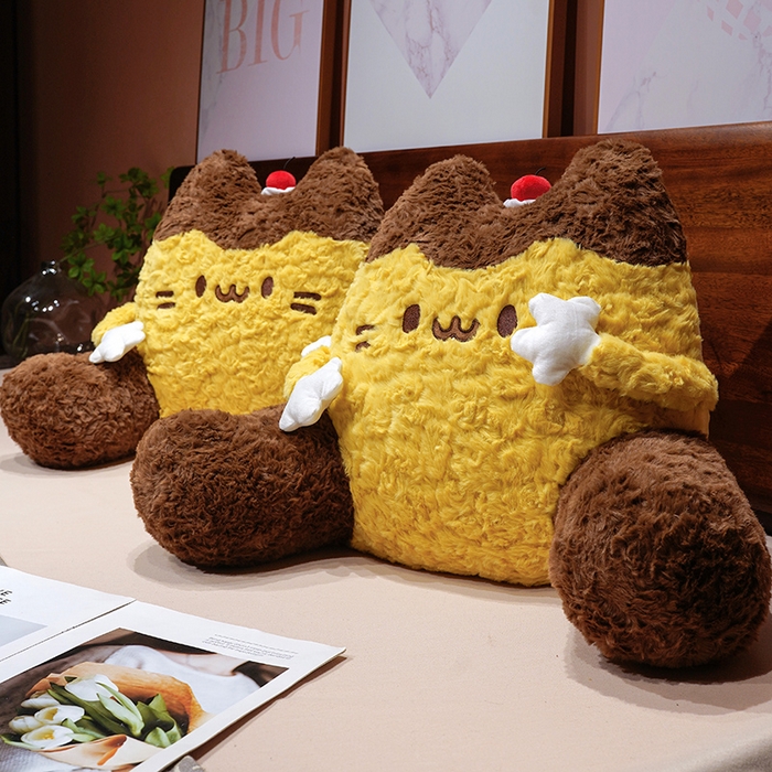 91家纺网 家纺一手货源 找家纺 （总）仟亿莱 2026新款布丁猫刷花大脚拥抱式腰靠