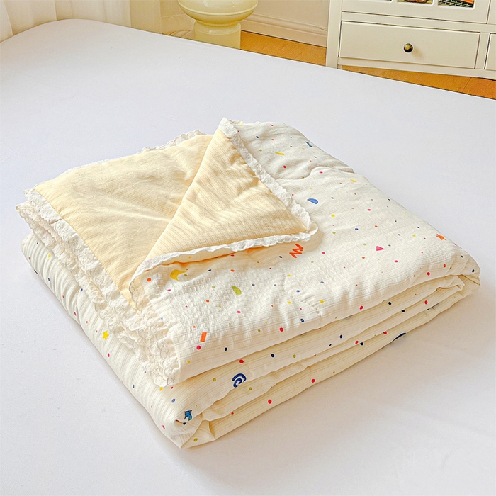 91家纺网 家纺一手货源 找家纺 （总）艺菲阁家纺 2026爆款升级花边工艺双层纱夏凉被 