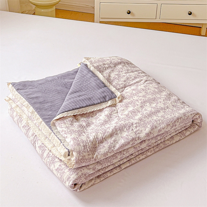 91家纺网 家纺一手货源 找家纺 （总）艺菲阁家纺 2026爆款升级花边工艺双层纱夏凉被 