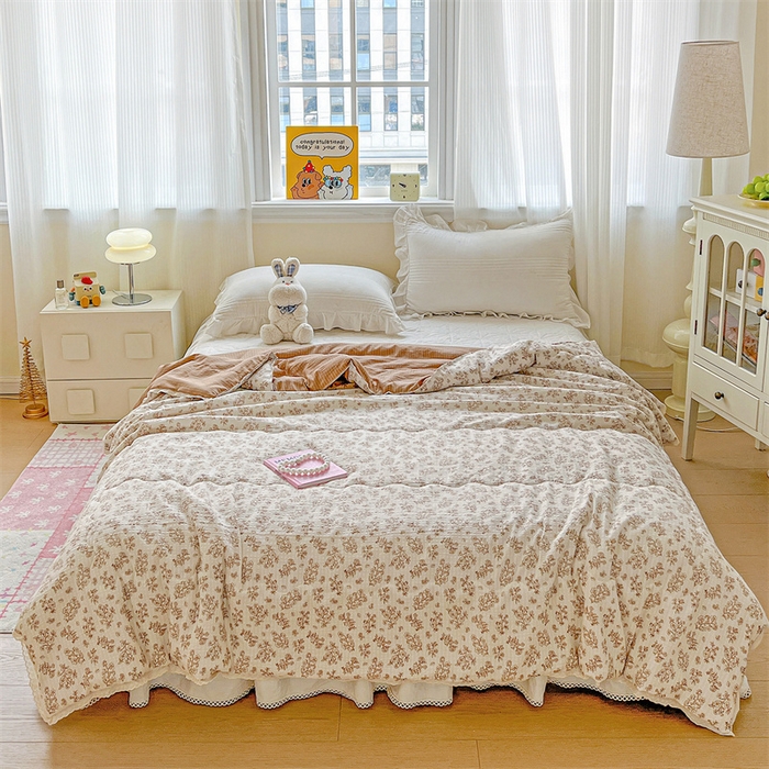 91家纺网 家纺一手货源 找家纺 （总）艺菲阁家纺 2026爆款升级花边工艺双层纱夏凉被 