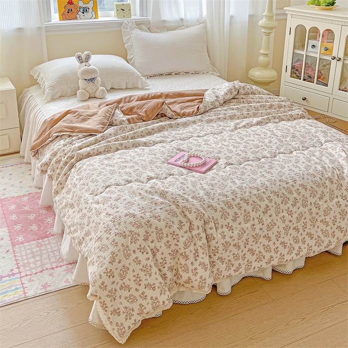 91家纺网 家纺一手货源 找家纺 （总）艺菲阁家纺 2026爆款升级花边工艺双层纱夏凉被 