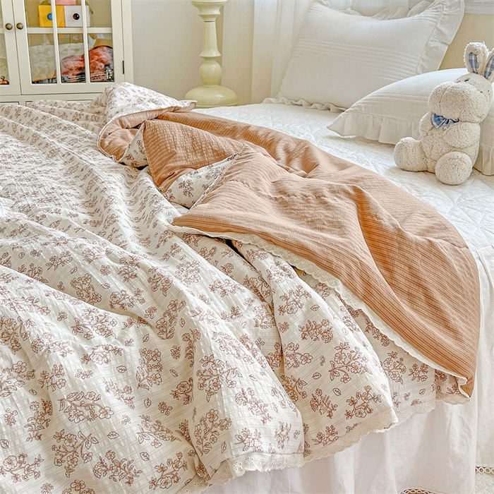 91家纺网 家纺一手货源 找家纺 （总）艺菲阁家纺 2026爆款升级花边工艺双层纱夏凉被 