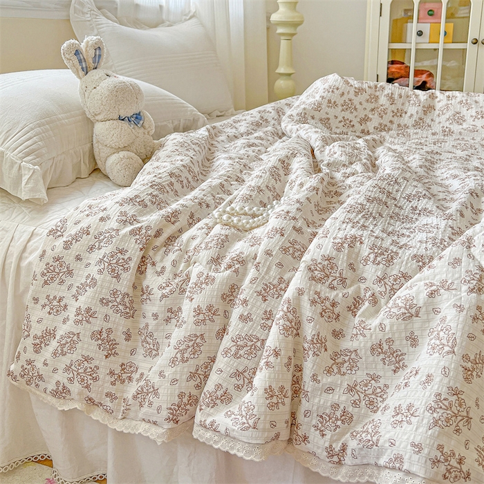 91家纺网 家纺一手货源 找家纺 （总）艺菲阁家纺 2026爆款升级花边工艺双层纱夏凉被 