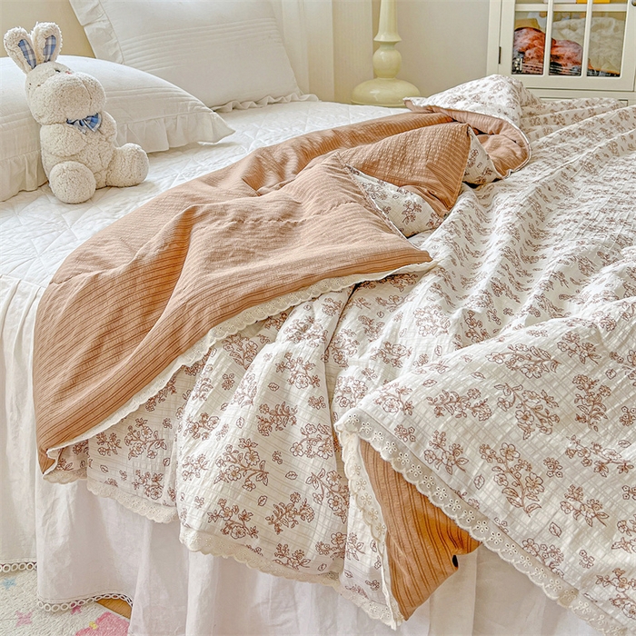 91家纺网 家纺一手货源 找家纺 （总）艺菲阁家纺 2026爆款升级花边工艺双层纱夏凉被 