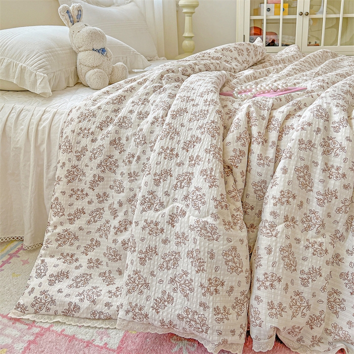 91家纺网 家纺一手货源 找家纺 （总）艺菲阁家纺 2026爆款升级花边工艺双层纱夏凉被 