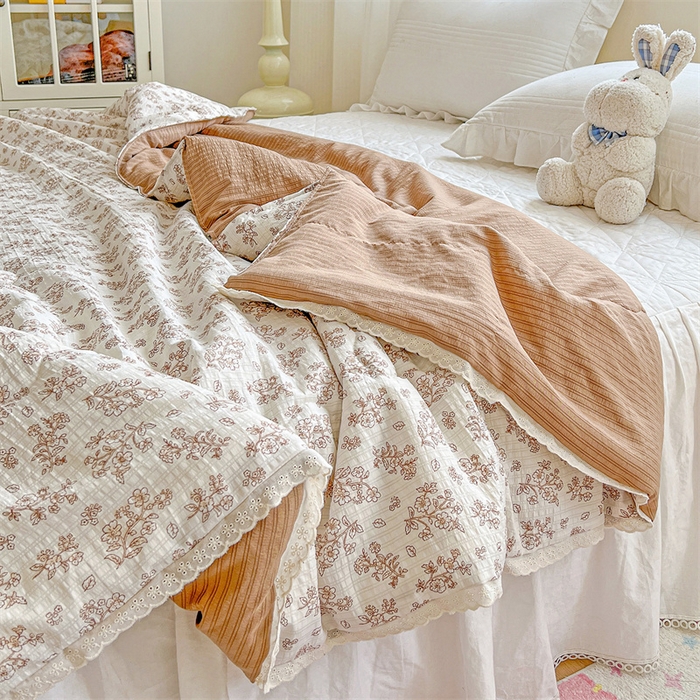 91家纺网 家纺一手货源 找家纺 （总）艺菲阁家纺 2026爆款升级花边工艺双层纱夏凉被 