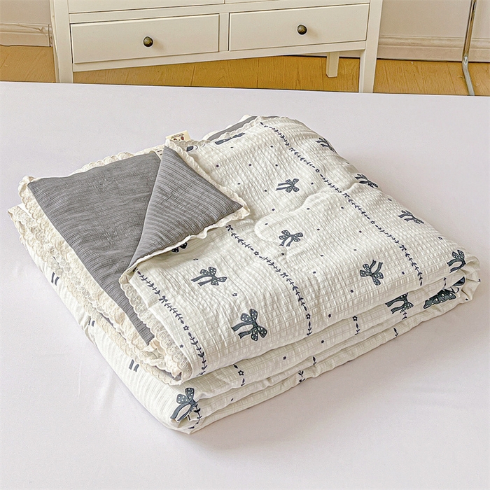 艺菲阁家纺 2026爆款升级花边工艺双层纱夏凉被  梦幻碟