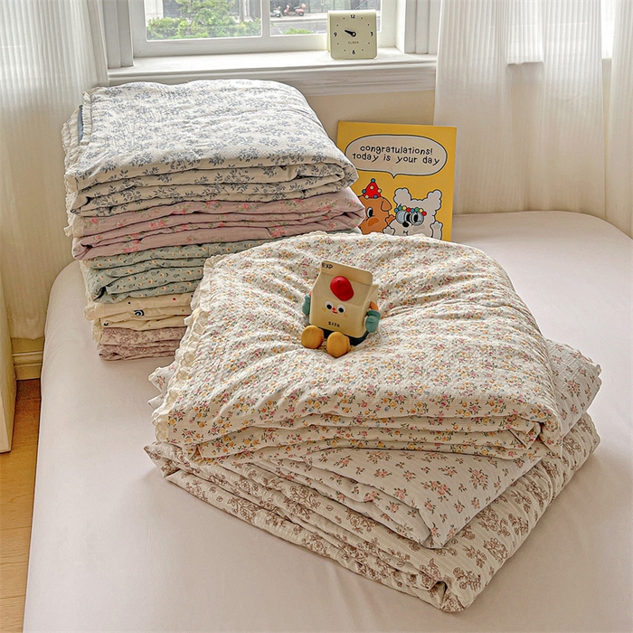 91家纺网 家纺一手货源 找家纺 艺菲阁家纺 2026爆款升级花边工艺双层纱夏凉被  组合图