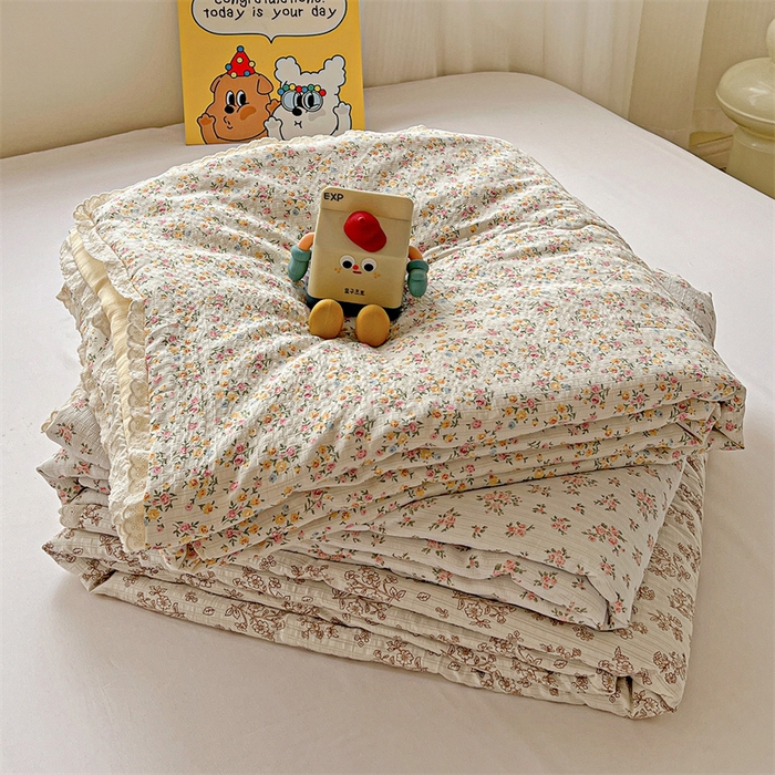 91家纺网 家纺一手货源 找家纺 艺菲阁家纺 2026爆款升级花边工艺双层纱夏凉被  组合图