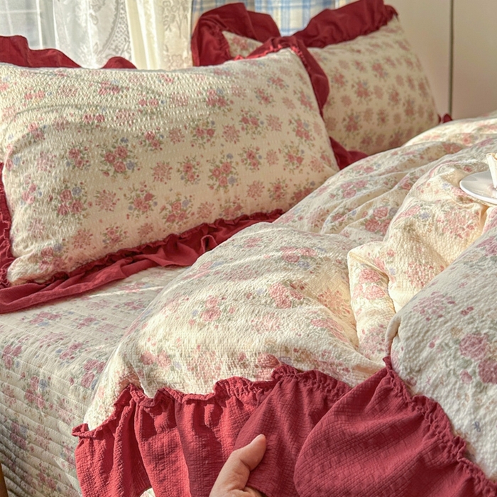 91家纺网 家纺一手货源 找家纺 （总）欧尚 2026新款花边床盖四件套