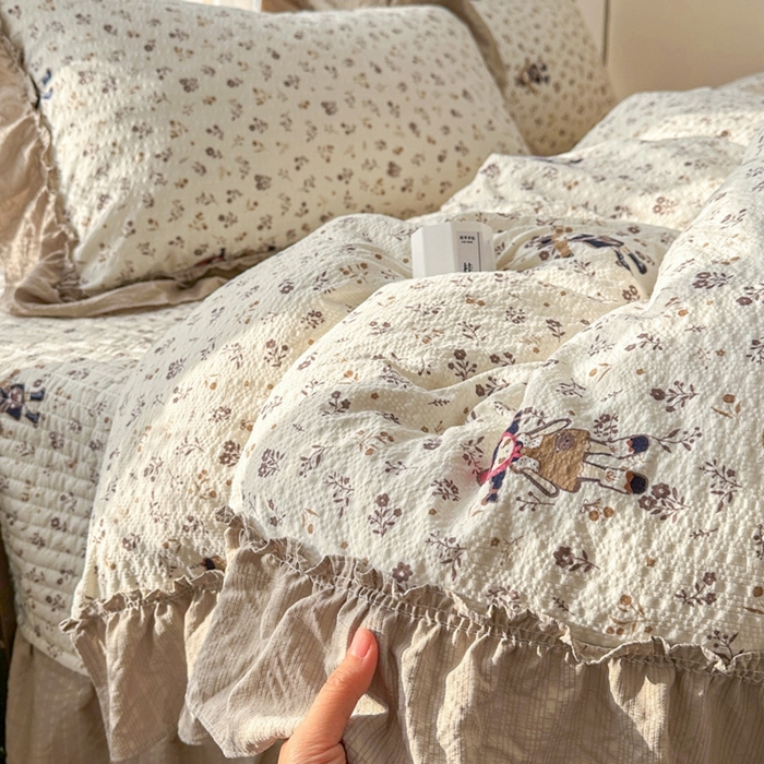 91家纺网 家纺一手货源 找家纺 （总）欧尚 2026新款花边床盖四件套