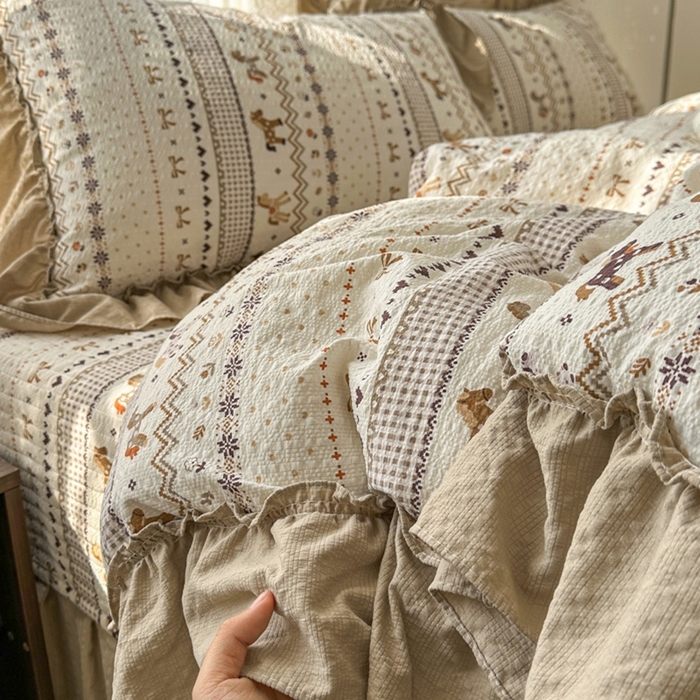 91家纺网 家纺一手货源 找家纺 （总）欧尚 2026新款花边床盖四件套