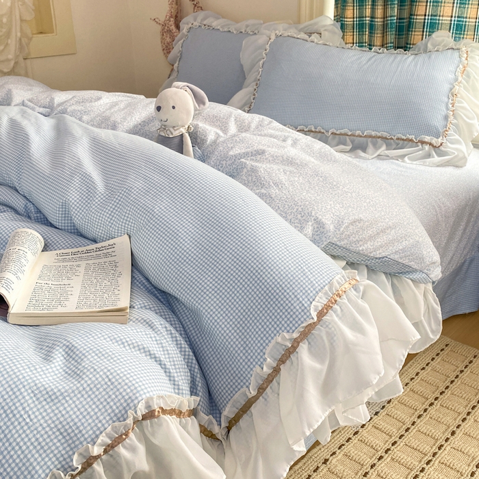 91家纺网 家纺一手货源 找家纺 （总）艺玲家纺 2026新款奶油风韩式云朵棉花边四件套